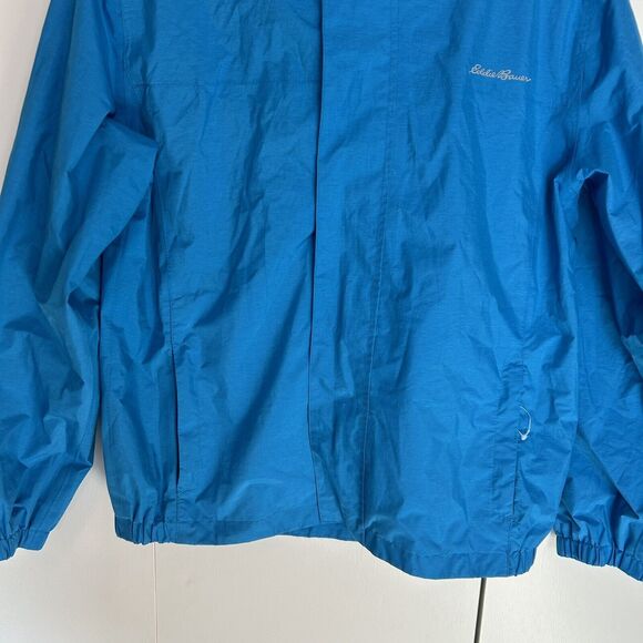 Eddie Bauer Lightweight Hooded Windbreaker Jacket Kids Size L (14) Blue Pockets - Picture 3 of 9